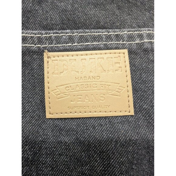 Duke Haband Jeans Mens 40 Black Gray Classic Fit Elastic Waist Zip Fly 059 - Picture 10 of 13